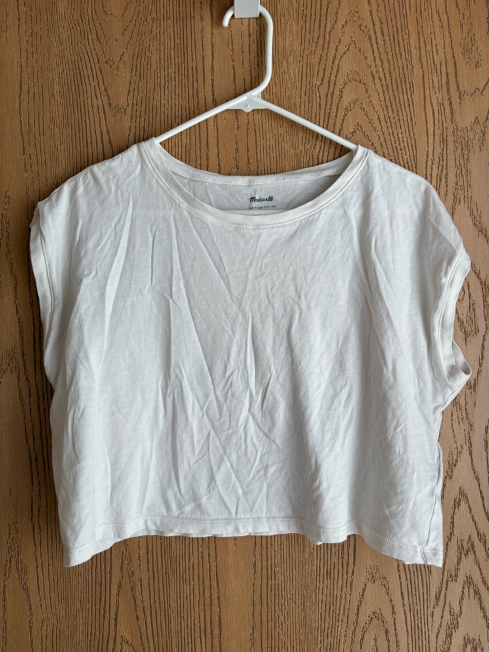 Madewell White Cropped Boxy Tee